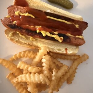 Hot dog with chips